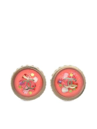 Chanel 2009 oorbellen met CC-logo - Roze