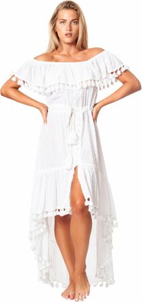 La Moda Clothing Irene Off Shoulder Ruffled High Low Dress
