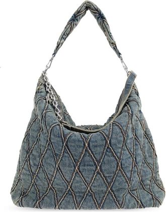 Diesel Charm-D Hobo - Dames - Shoppers - Blauw - ONE Size - Katoen - Tassen