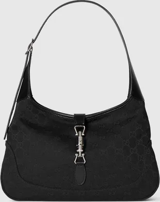 Gucci Jackie 1961 Medium Shoulder Bag, Black, GG Canvas