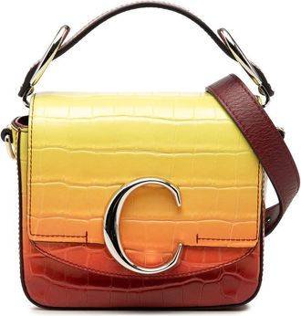 Chlo&eacute; Pre-owned Chloe Mini Croc Embossed Ombre Calfskin C Satchel Ladies QC7GVK16JQA3ILTJ