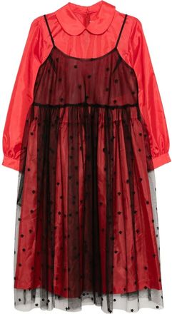 Comme Des Garçons Gelaagde jurk - Rood