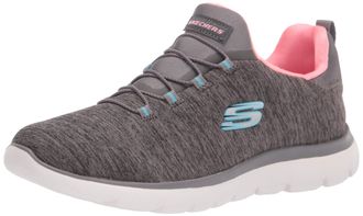 Skechers Womens Athleisure Sneaker, Grey/Coral, 8 US medium
