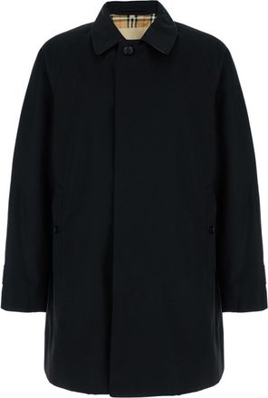 Burberry Navy Blue Single-Breasted Trench Coat