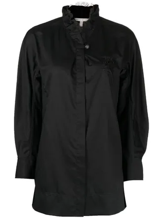 Shiatzy Chen lace-collar detail shirt - women - Cotton - 40 - Black