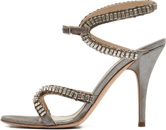 Jimmy Choo London Sandali con fibbia e cristalli - Argento