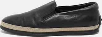 Tod's Tods Black Leather Espadrille Loafers