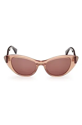Max Mara 51mm Cat Eye Sunglasses in Milky Nude Opal Brown at Nordstrom