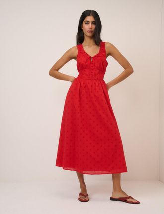 Nobody's Child Red Floral Rylee Midi Dress