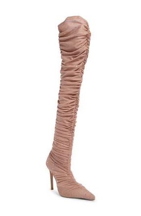Steve Madden Rashida Sheer Mesh Over the Knee Boot in Blush Mesh at Nordstrom Rack, Size 8.5