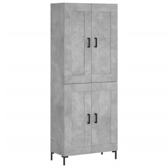 vidaXL Vidaxl - Aparador Alto Madera Contrachapada Gris Hormig&oacute;n 69,5x34x180 Cm