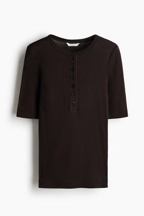 H&M Shirt aus Pima-Baumwolle - Dunkelbraun