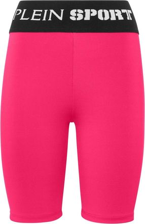 Plein Sport logo-waistband cycling shorts - women - Polyester/Elastane - S - Pink