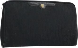 Dior Pre-owned Vintage Trotter Canvas Clutch - Dames - Vintage Clutch - Zwart - ONE Size - Leer - Vintage