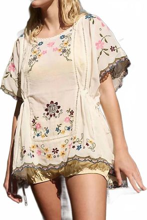 Free People Danielle Embroidered Top In White Cloud Dancer