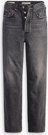 Levi's Womens Levis Ribcage Straight Ankle Noe Dar in Well Worn - Black - Size 25W/29L