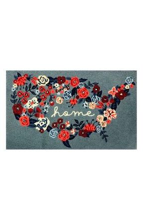R16 Home Home Floral Doormat in Chambray Multi at Nordstrom Rack, Size 24X36