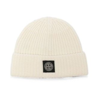 Stone Island Light Geelong Wool Beanie - male - Stone Island - Accessories - Beige - ONE SIZE - Accessories
