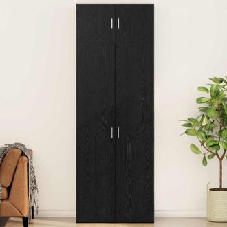 vidaXL Storage Cabinet Black oak 80 x 41 x 225 cm Engineered wood Vidaxl