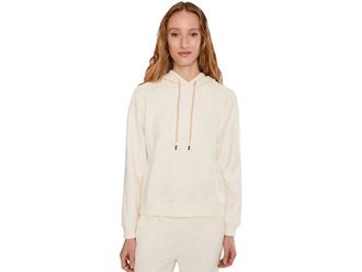 Mod-o-doc Long Sleeve Hoodie Hi-lo Sweatshirt Womens Sweatshirt Cloud White : LG (US 12-14), Cotton/Polyester/Spandex