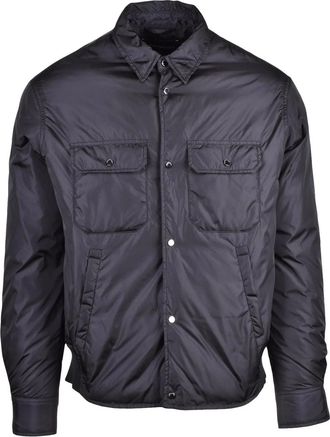 Emporio Armani Innovative Lightweight Shirt Jacket with Snap Closure and Padded Design