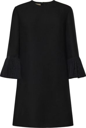 Valentino Garavani Crepe Couture Jurk - Dames - Korte kleedjes - Zwart - S - Wol - Kleedjes