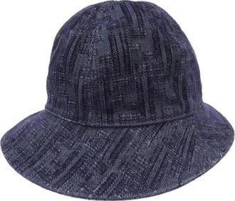 Fendi Pre-owned Fxq 982 Hoed - Dames - Vintage Accessoires - Blauw - ONE Size - Vintage