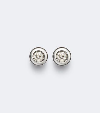 David Yurman Pave sterling silver earrings with diamonds