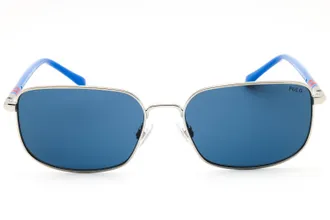 Polo Ralph Lauren 0PH3159 Metal Rectangular Sunglasses - Blue