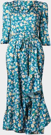 Shoshanna Lia Ruffle Floral-Print Midi Dress