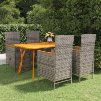 vidaXL Juego De Comedor Para Jard&iacute;n De 5 Piezas Gris Vidaxl
