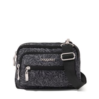 Baggallini Triple Zip Crossbody Bag with Wide Strap