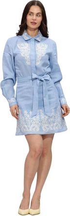 Silvian Heach Short Dress Hylas - Dames - Shirt Kleedjes - Blauw - M - Kleedjes