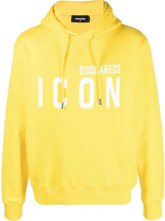 Dsquared2 logo-print cotton hoodie - men - Cotton - S - Yellow