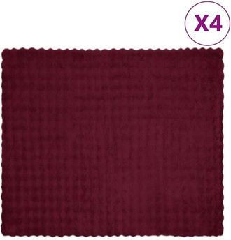 vidaXL Faux Rabbit Fur Blanket 4 pcs Bordeaux Red 240 x 270 cm vidaXL