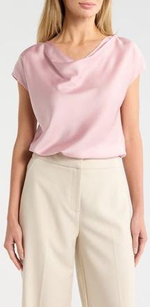 Renee C Cowl Neck Cap Sleeve Satin Top in Baby Pink at Nordstrom Rack, Size X-Small