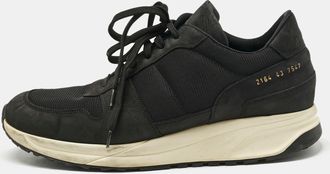 Common Projects Black Nubuck Leather And Suede Track Classic Lace Up Sneakers