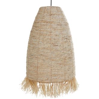 Beliani L&aacute;mpara Colgante Pantalla De C&aacute;scara De Ma&iacute;z Base De Hierro Flecos De Algas Marinas Estilo Boho Natural Tutong