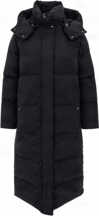 Woolrich Long Quilted Puffer Coat With Zip Closure And Hood