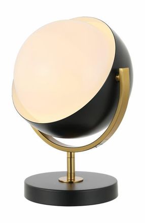 Jonathan Y Designs Orion Vintage Classic Metal/Acrylic Adjustable Orb LED Floor Spotlight in Black/brass Gold at Nordstrom