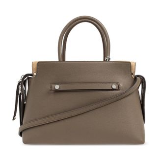 Tory Burch Mercer Pebbled Satchel - Dames - Handtassen - Beige - ONE Size - Leer - Tassen