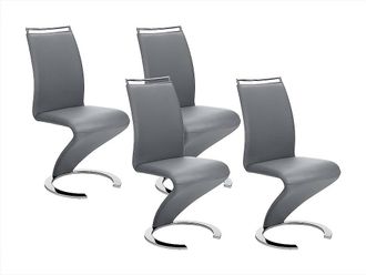 Vente-Unique Lotto di 4 sedie in Similpelle grigia - TWIZY