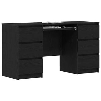 Berkfield Home Modern Desks 2 pcs Black Oak 140x50x76 cm Engineered Wood | Size: 140 x 50 x 76 cm