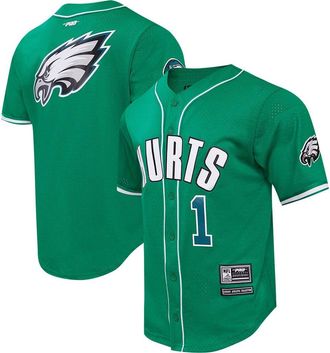 Pro Standard Mens Pro Standard Jalen Hurts Kelly Green Philadelphia Eagles Mesh Button-Up Baseball Jersey at Nordstrom, Size Xxx-Large