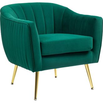 HOMCOM Poltroncina da Salotto Imbottita con Braccioli (71x72x73 cm) Verde - Homcom