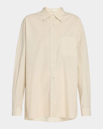 The Row Nesson Stripe Button Down Shirt