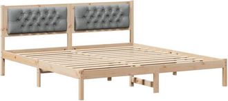 vidaXL Estructura De Cama Con Cabecera Gris Claro 160 X 200 Cm Vidaxl