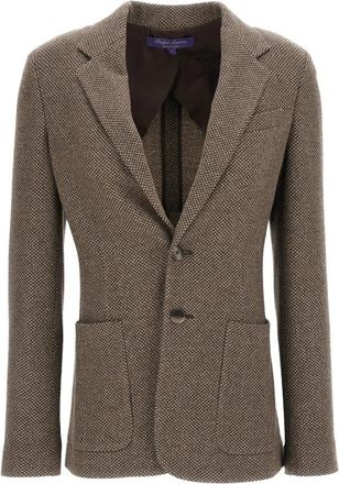 Ralph Lauren Enkelrijige Blazer met Rechte Snit - Dames - Blazers - Bruin - S - Wol - Jassen