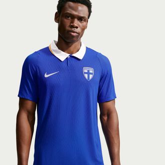 Nike Finland 2026 Match Away Nike Mens Aero-FIT Soccer Authentic Jersey in Blue | IO4560-413