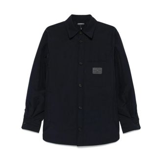 Emporio Armani Casual Shirts, male, Blue, L, Blue Shirts with Front Button Fastening